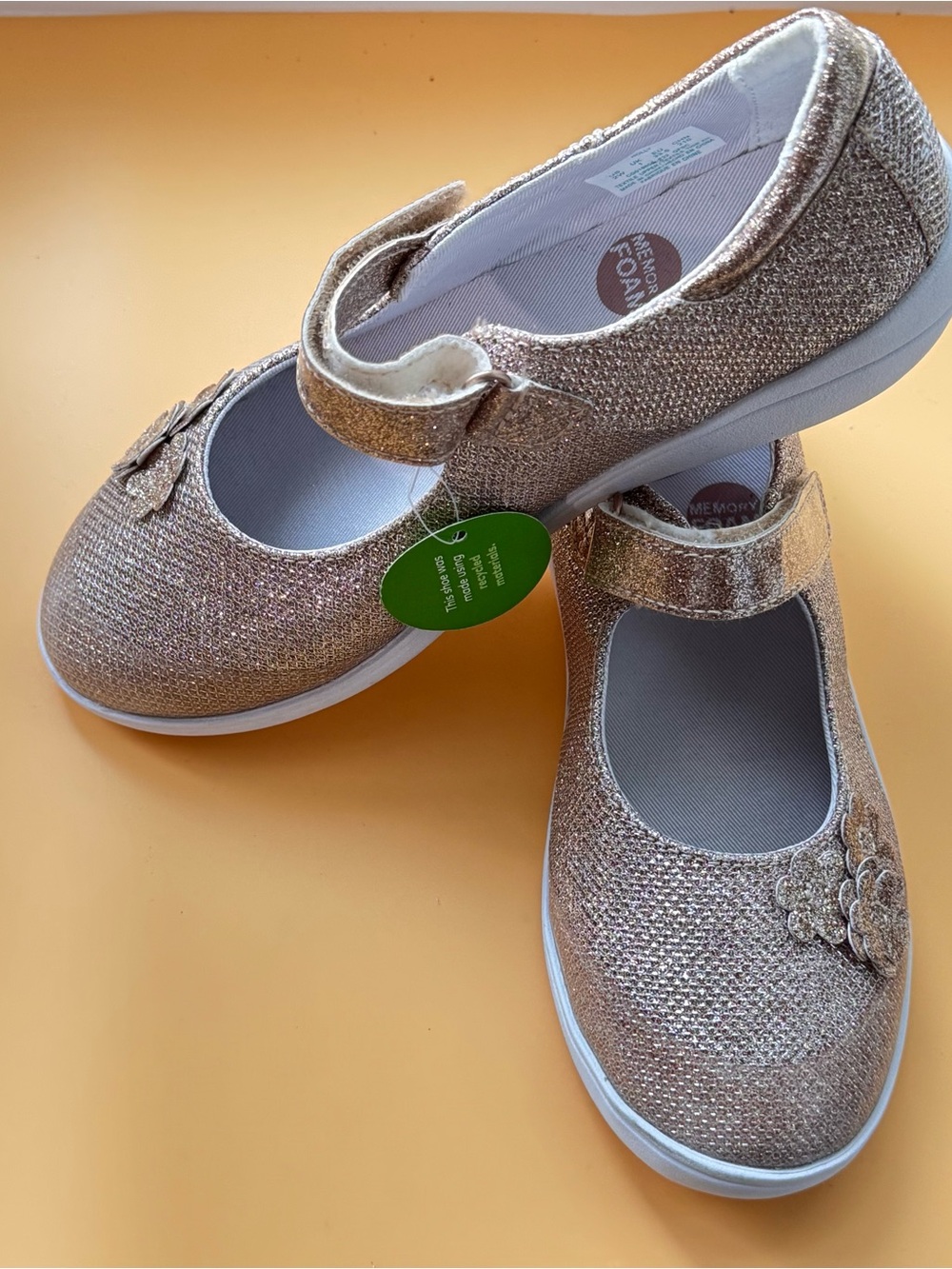 Stride Rite (NWT) Girls' Glitter Mary Janes in Rose Gold Sz 2W